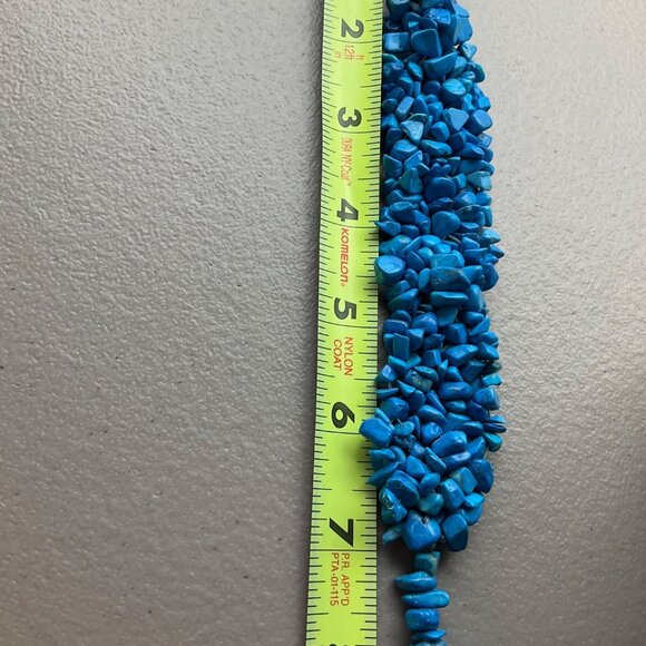 New Artisan Howlite Turquoise Tone Chip Stone Beaded Bracelet Toggle Handcrafted - Picture 8 of 13